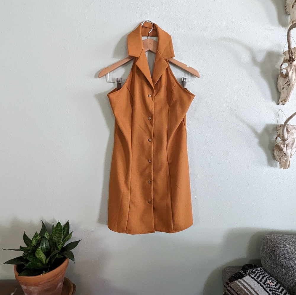 Collared Halter Dress sz. M